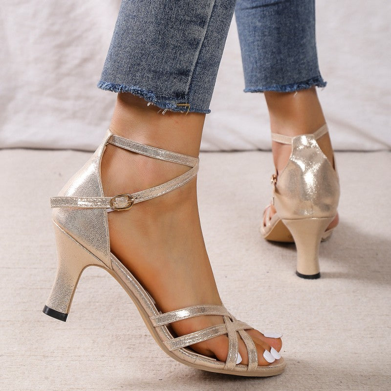 Patchwork Color Pointed Out Door Shoes (heel Height 2.16in)