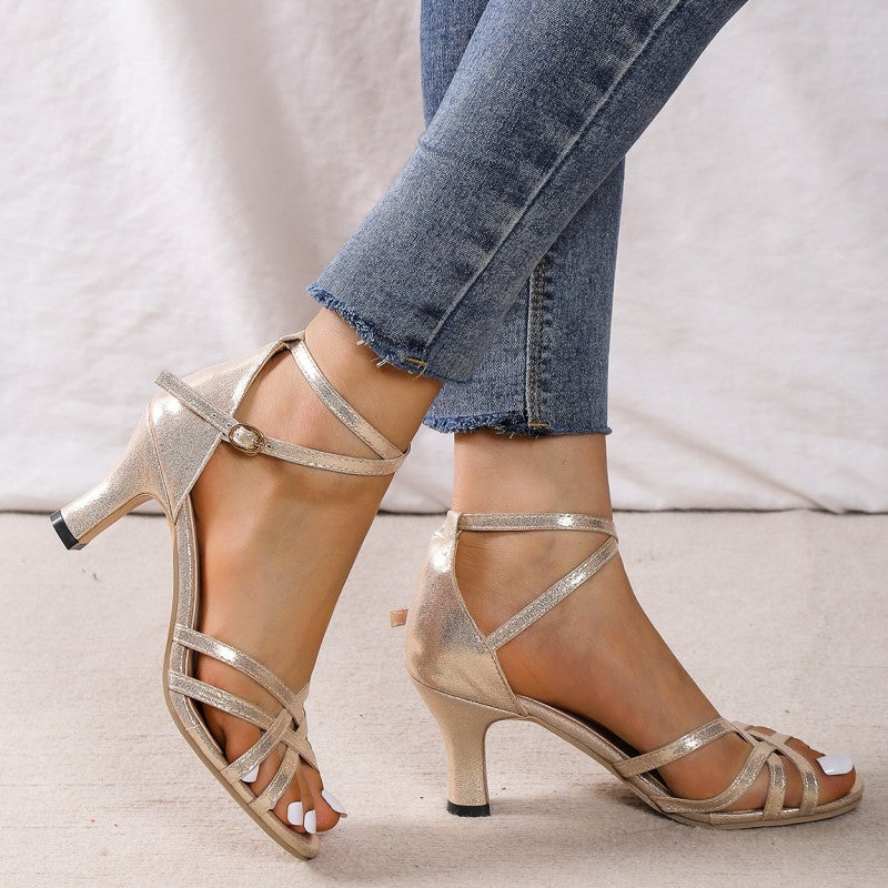 Patchwork Color Pointed Out Door Shoes (heel Height 2.16in)