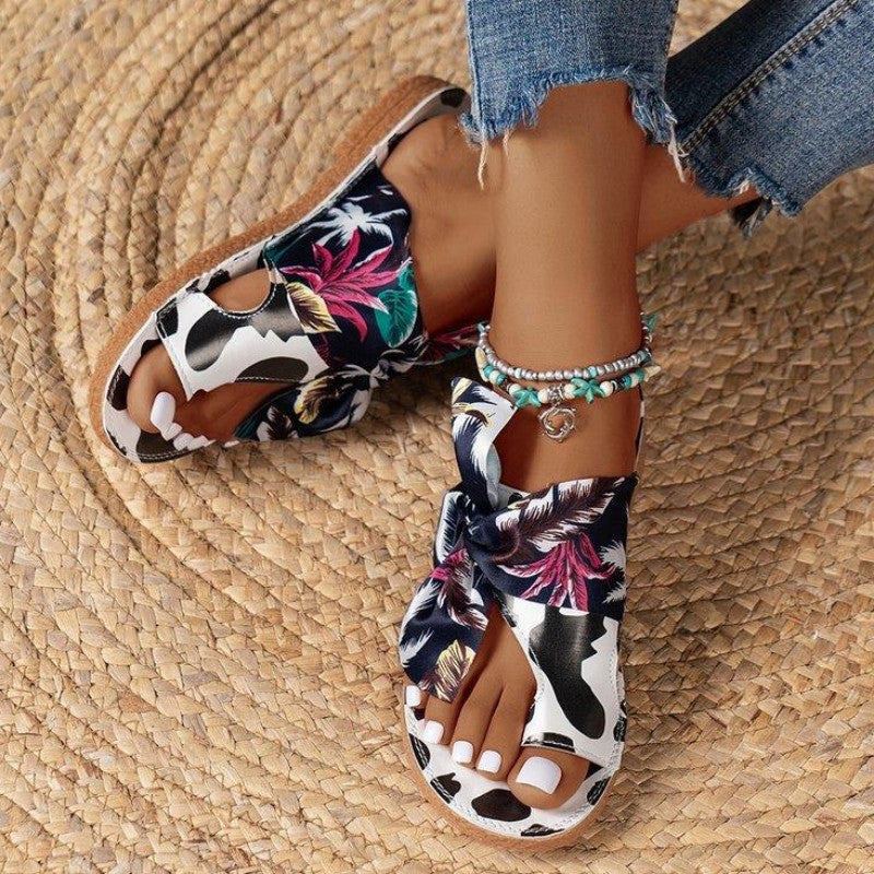 Hollowed Out Patchwork Round Comfortable Shoes