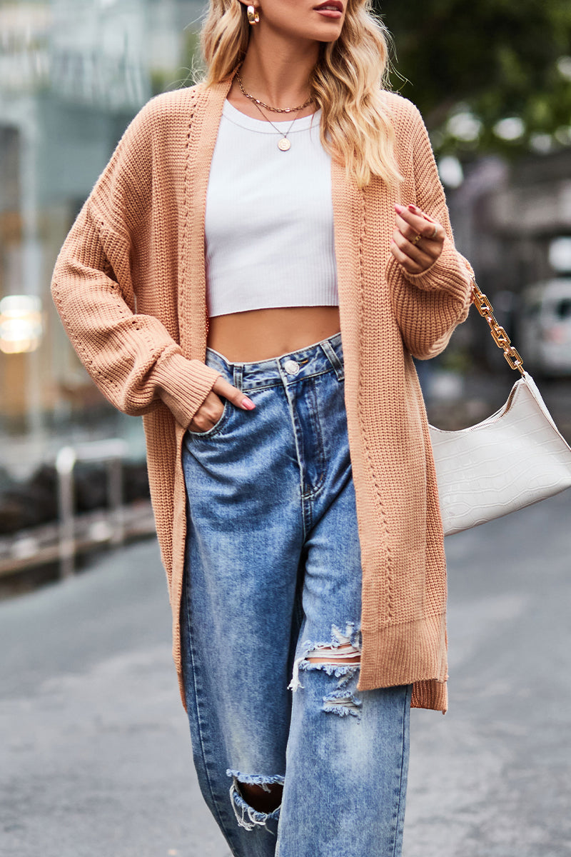 Street Pocket Cardigan Collar Tops