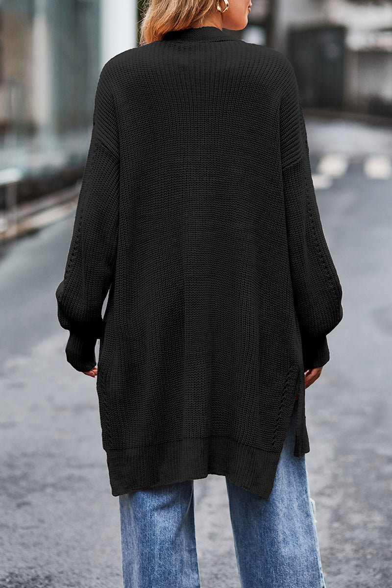 Street Pocket Cardigan Collar Tops