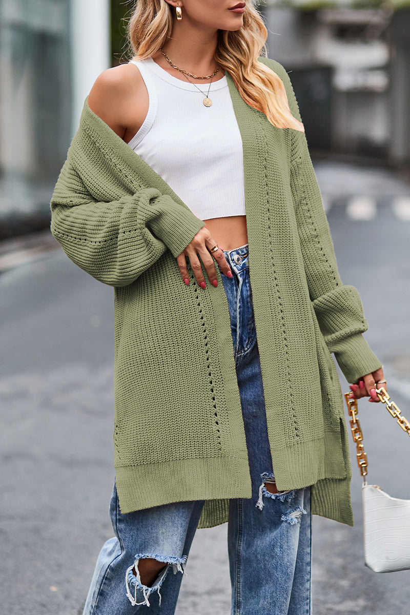 Street Pocket Cardigan Collar Tops