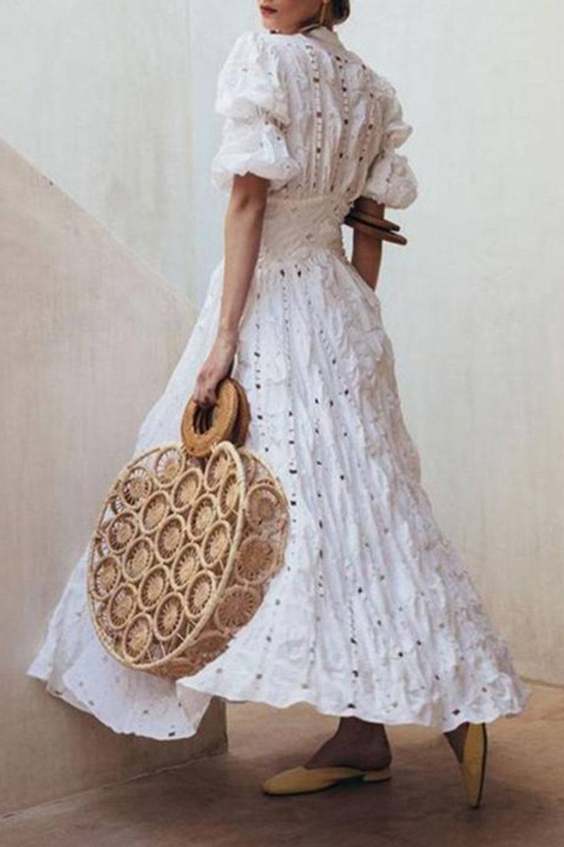 Lace V Neck Waist Skirt Dresses