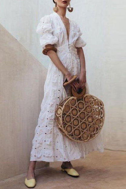 Lace V Neck Waist Skirt Dresses