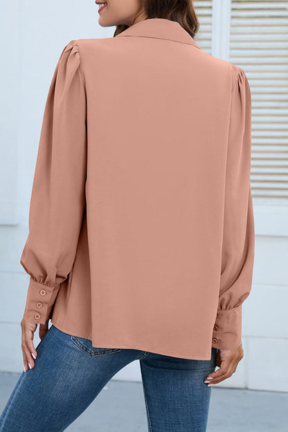 Buttons Shirt Collar Blouses(8 Colors)