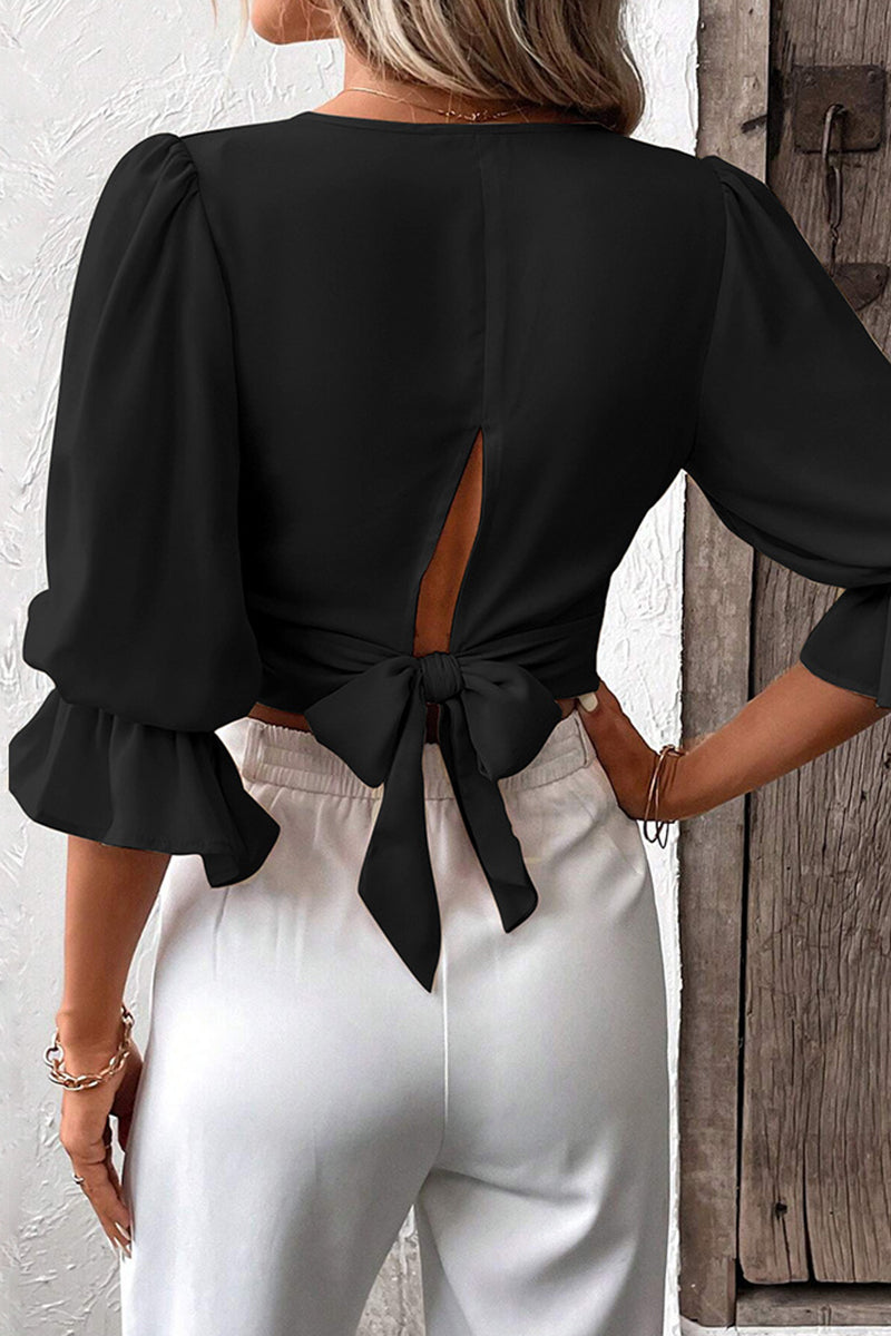 Simplicity Bandage V Neck Blouses