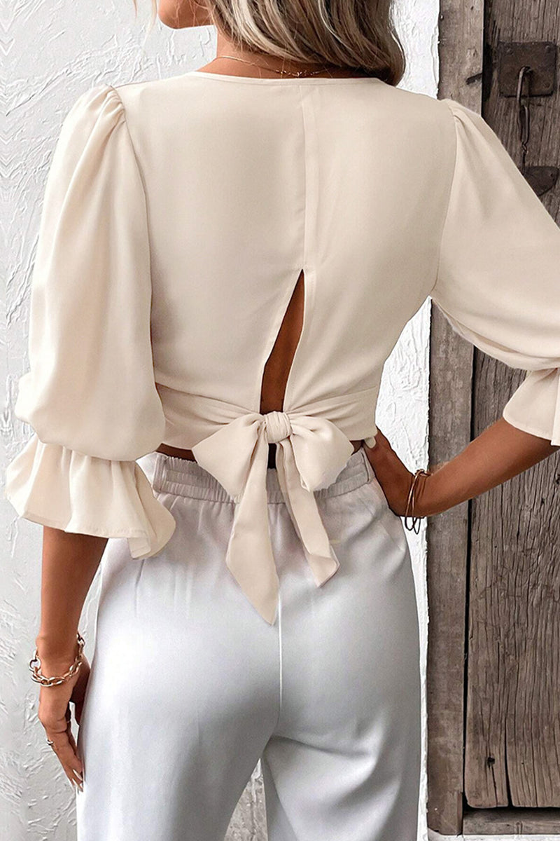 Simplicity Bandage V Neck Blouses