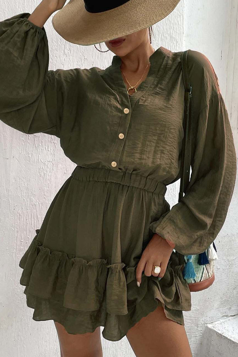 Flounce Half a Turtleneck Waist Skirt Dresses