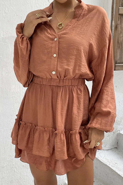 Flounce Half a Turtleneck Waist Skirt Dresses