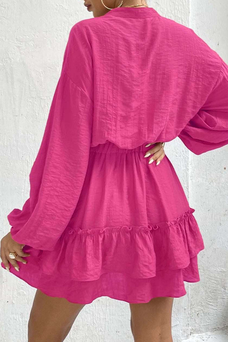 Flounce Half a Turtleneck Waist Skirt Dresses