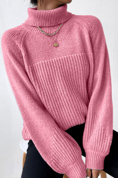 Patchwork Turtleneck Sweaters(6 Colors)
