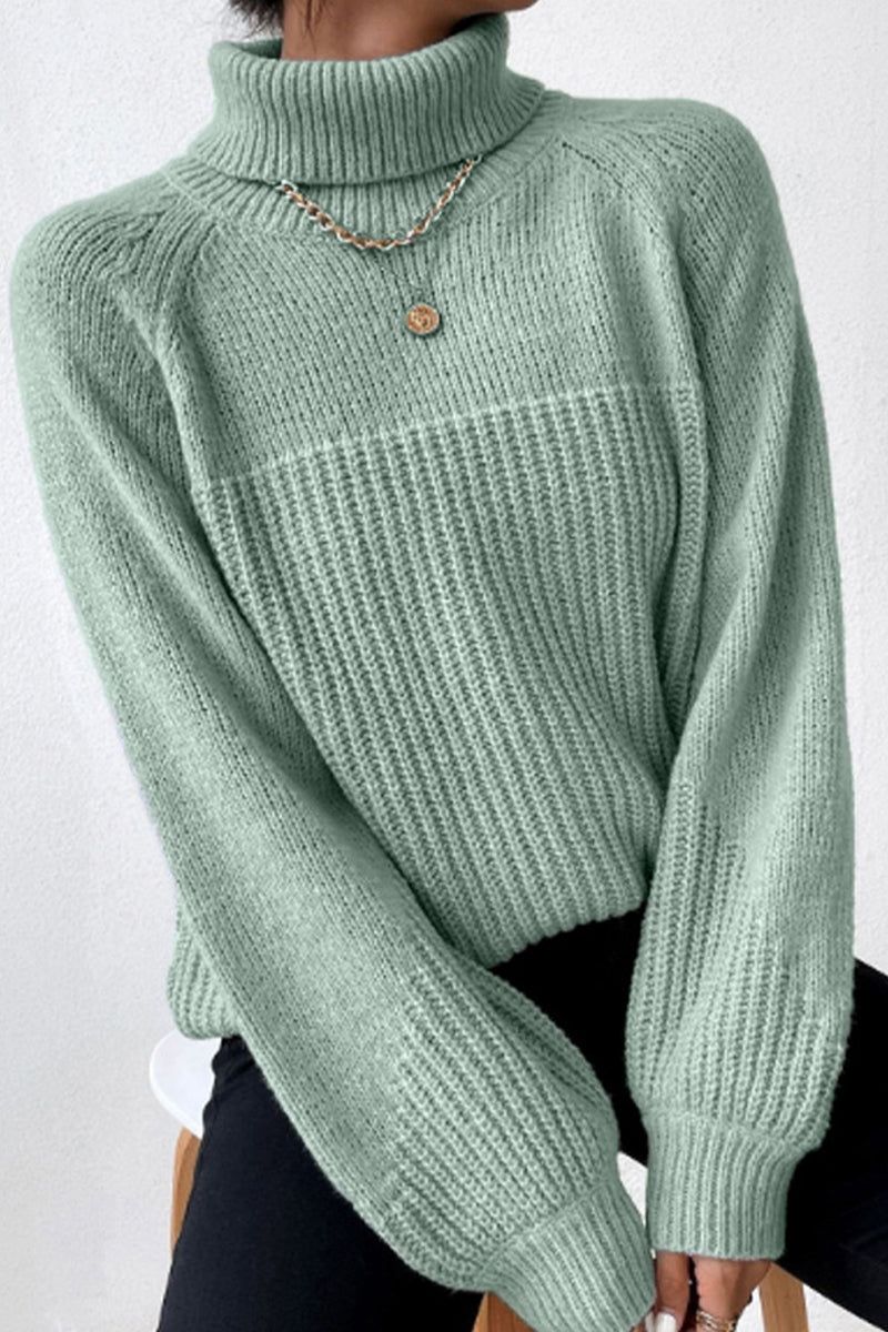 Patchwork Turtleneck Sweaters(6 Colors)