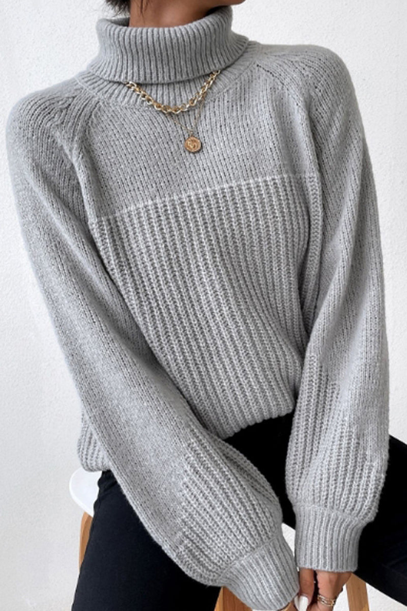 Patchwork Turtleneck Sweaters(6 Colors)