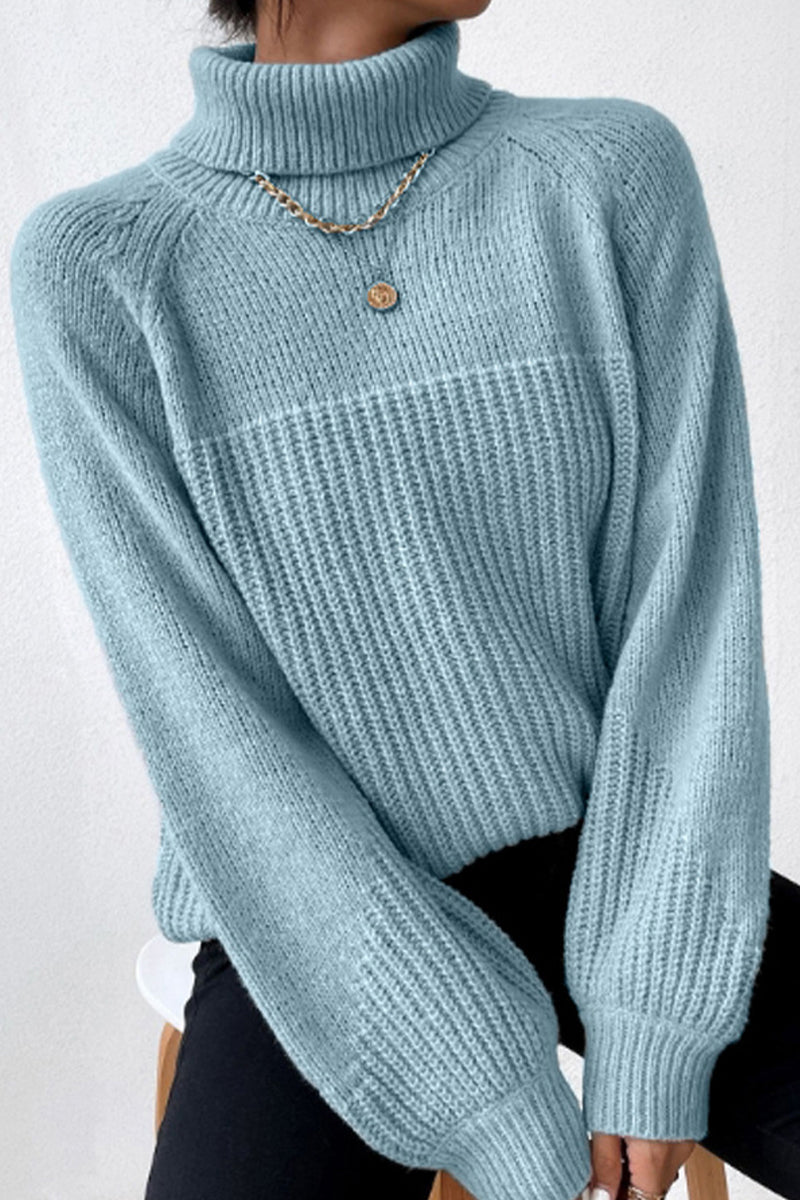 Patchwork Turtleneck Sweaters(6 Colors)
