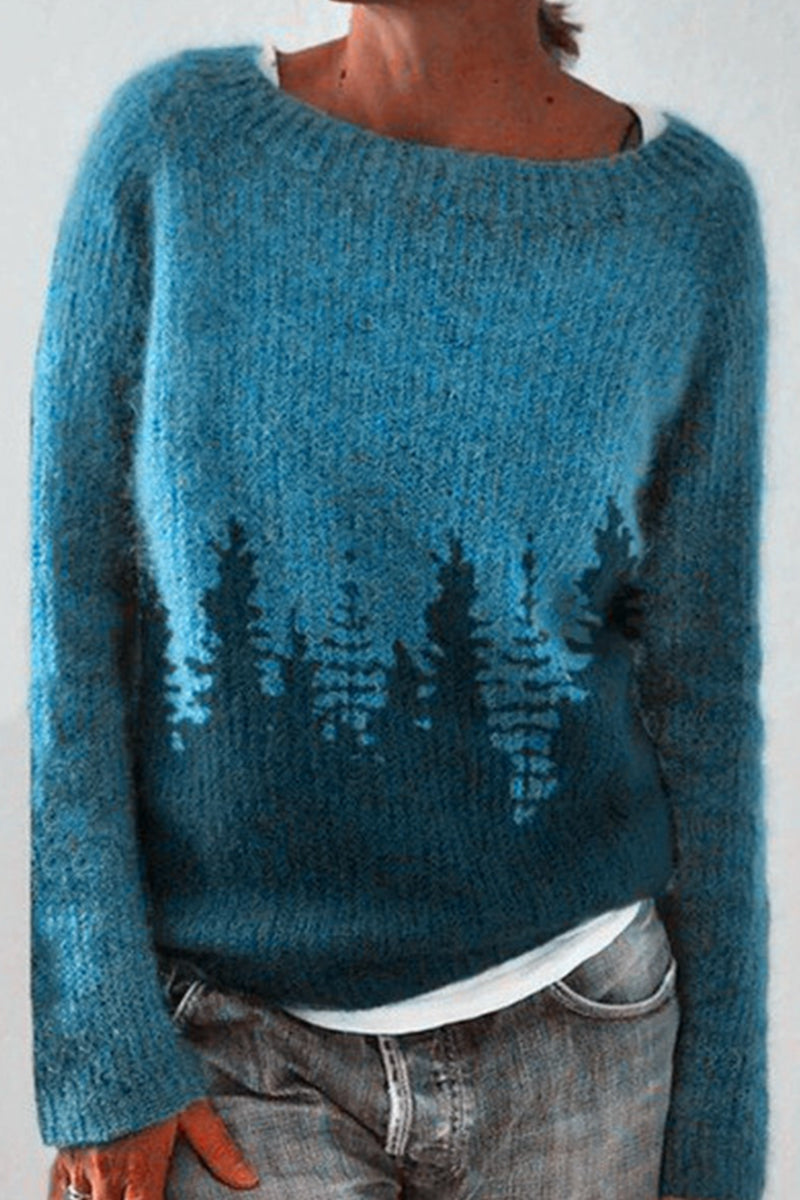 Color Block Contrast O Neck Sweaters(8 Colors)