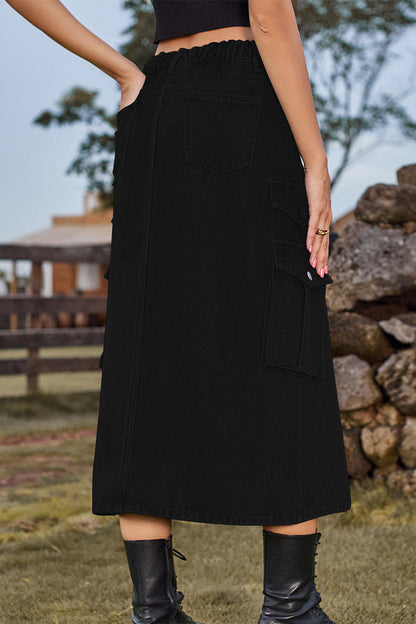 Street Slit High Waist Denim Skirts