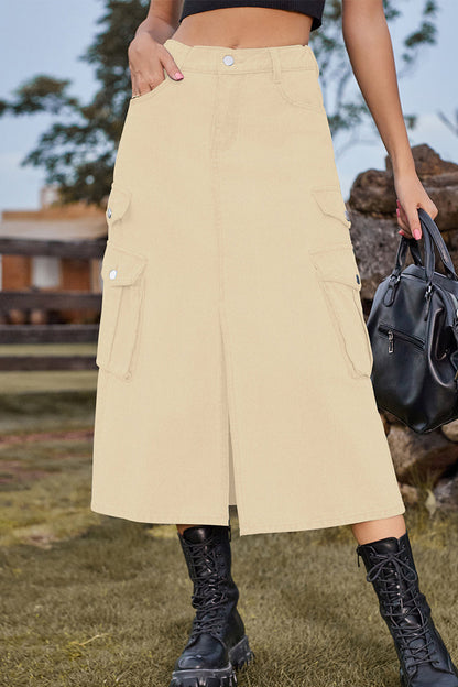 Street Slit High Waist Denim Skirts