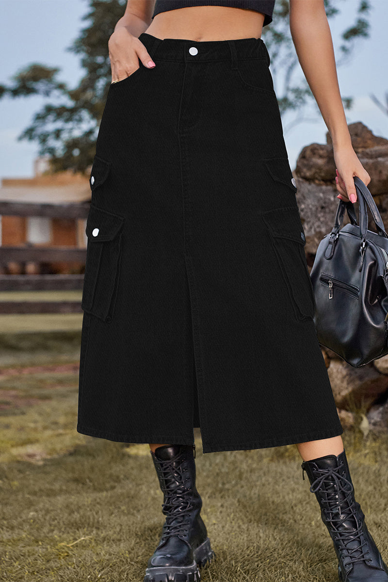 Street Slit High Waist Denim Skirts