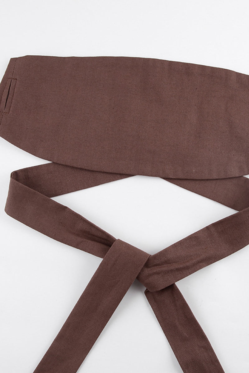 Work Bandage Turndown Collar Waist Skirt Dresses