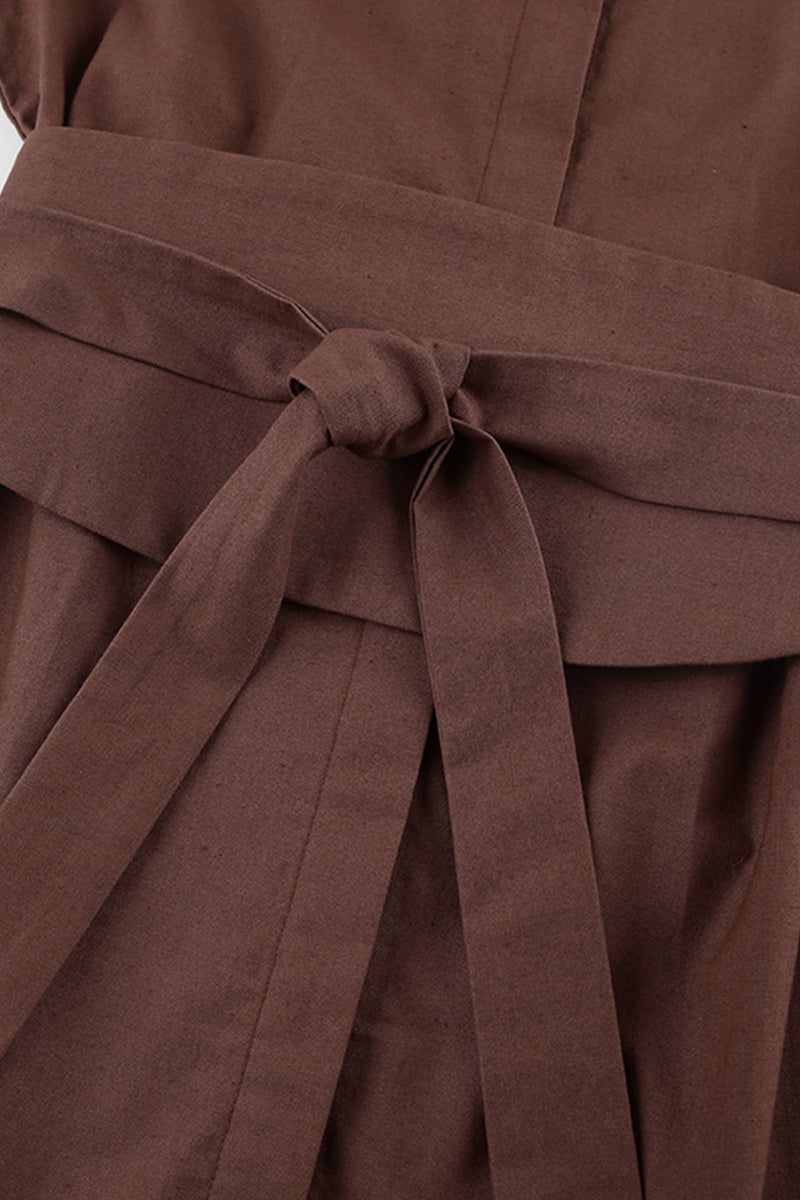 Work Bandage Turndown Collar Waist Skirt Dresses