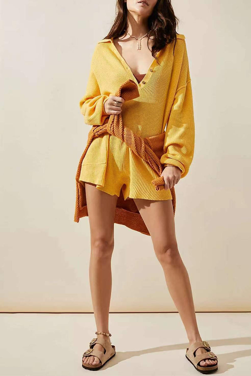 Simplicity Buttons V Neck Loose Rompers