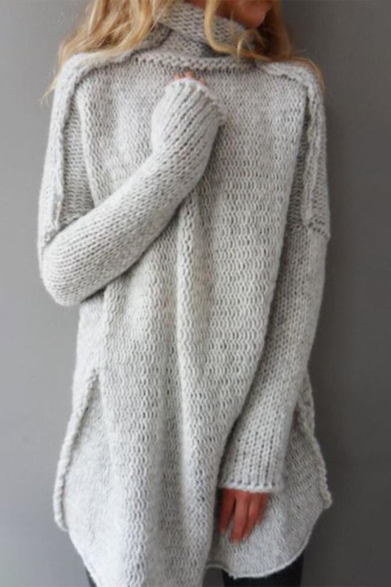 Patchwork Turtleneck Sweaters(3 Colors)