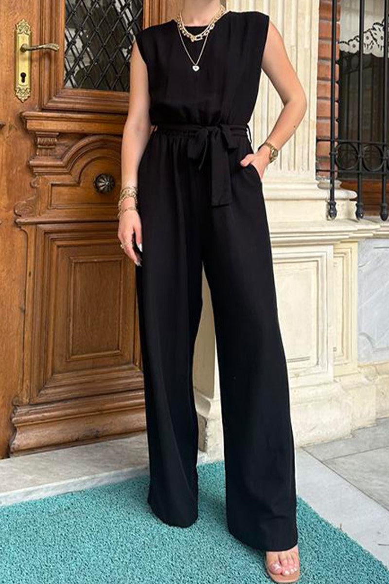 Frenulum O Neck Loose Jumpsuits