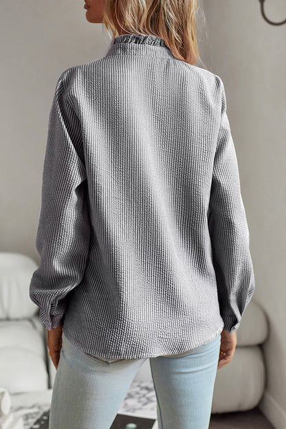 British Style Patchwork Lotus Leaf Collar Blouses(4 Colors)