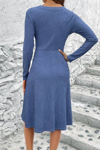 Fold V Neck Waist Skirt Dresses