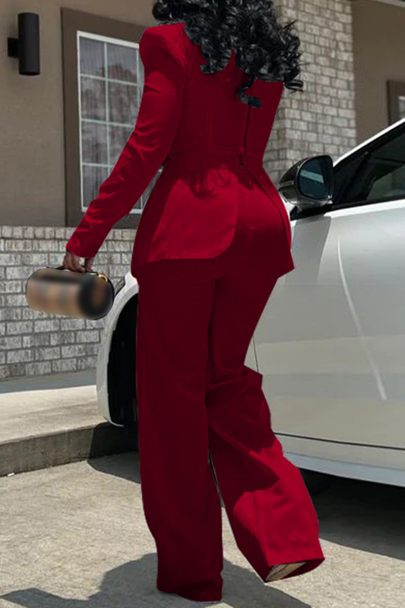 Patchwork Contrast Square Collar Regular Jumpsuits(4 Colors)