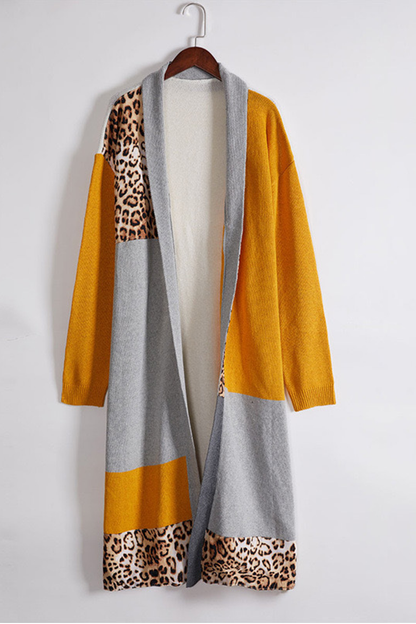 Color Block Patchwork Collar Cardigans