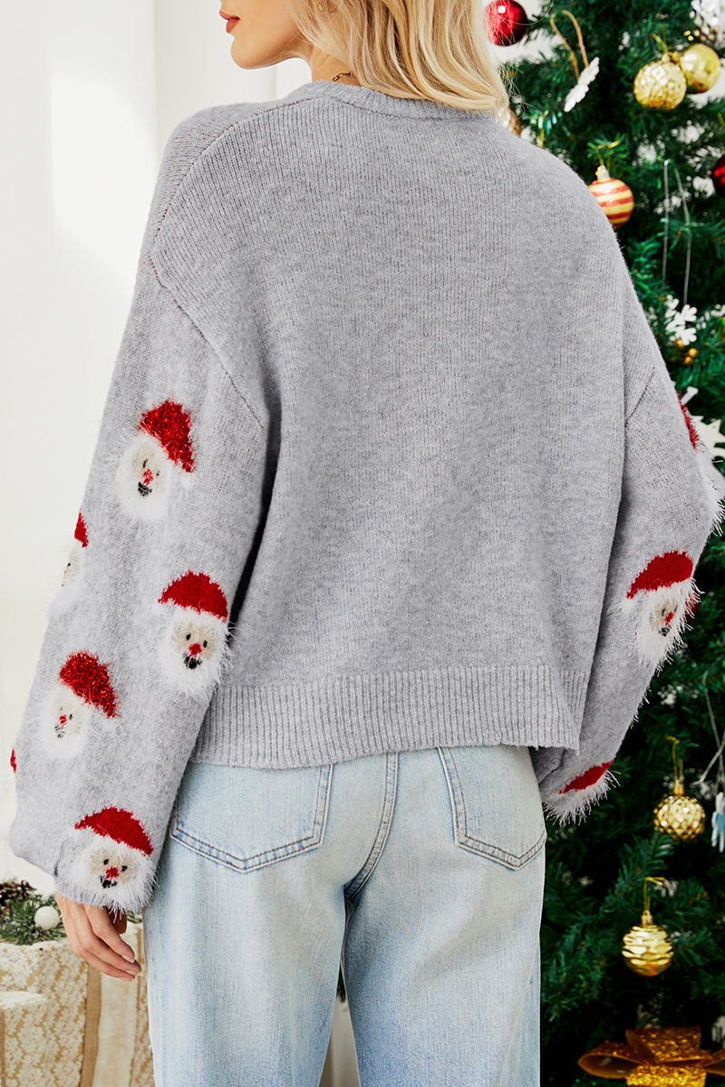 Santa Claus Patchwork O Neck Sweaters(10 Colors)