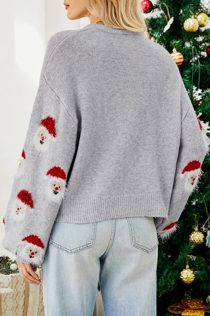 Santa Claus Patchwork O Neck Sweaters(10 Colors)