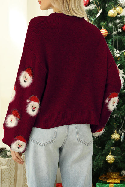 Santa Claus Patchwork O Neck Sweaters(10 Colors)