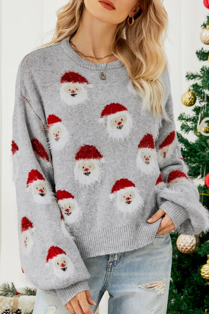 Santa Claus Patchwork O Neck Sweaters(10 Colors)