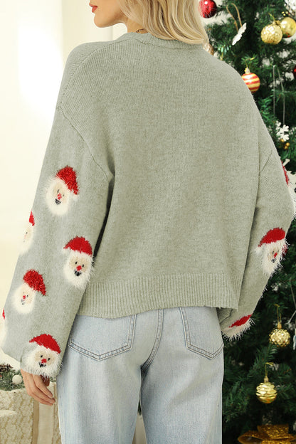 Santa Claus Patchwork O Neck Sweaters(10 Colors)