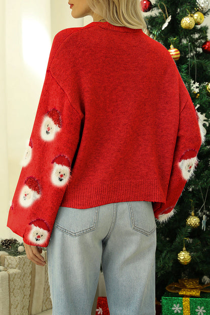 Santa Claus Patchwork O Neck Sweaters(10 Colors)