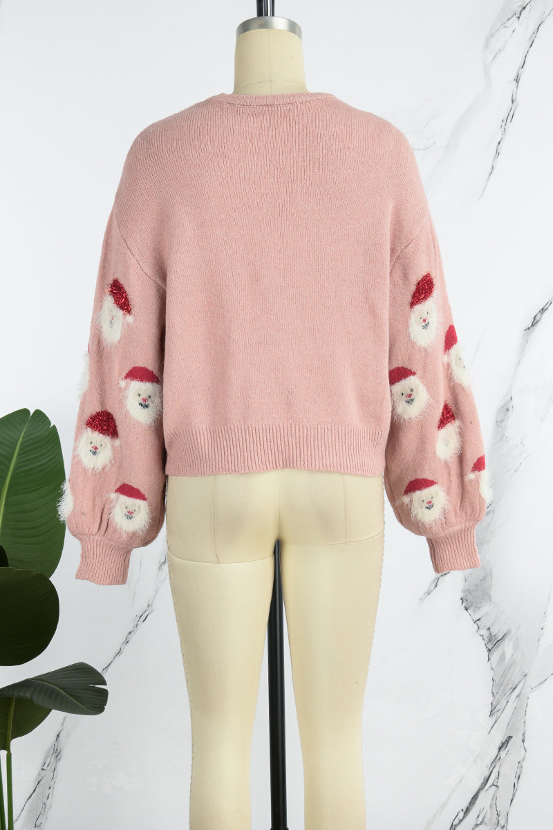 Santa Claus Patchwork O Neck Sweaters(10 Colors)