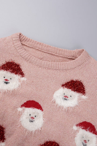 Santa Claus Patchwork O Neck Sweaters(10 Colors)