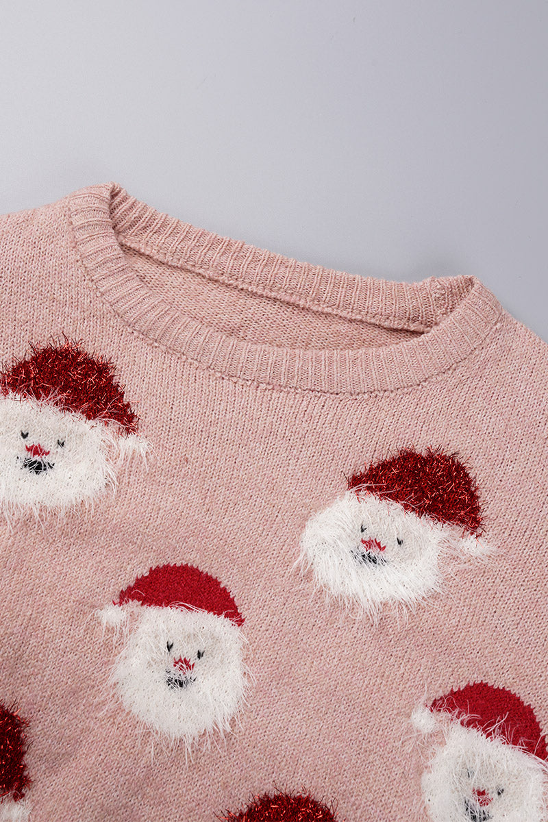 Santa Claus Patchwork O Neck Sweaters(10 Colors)