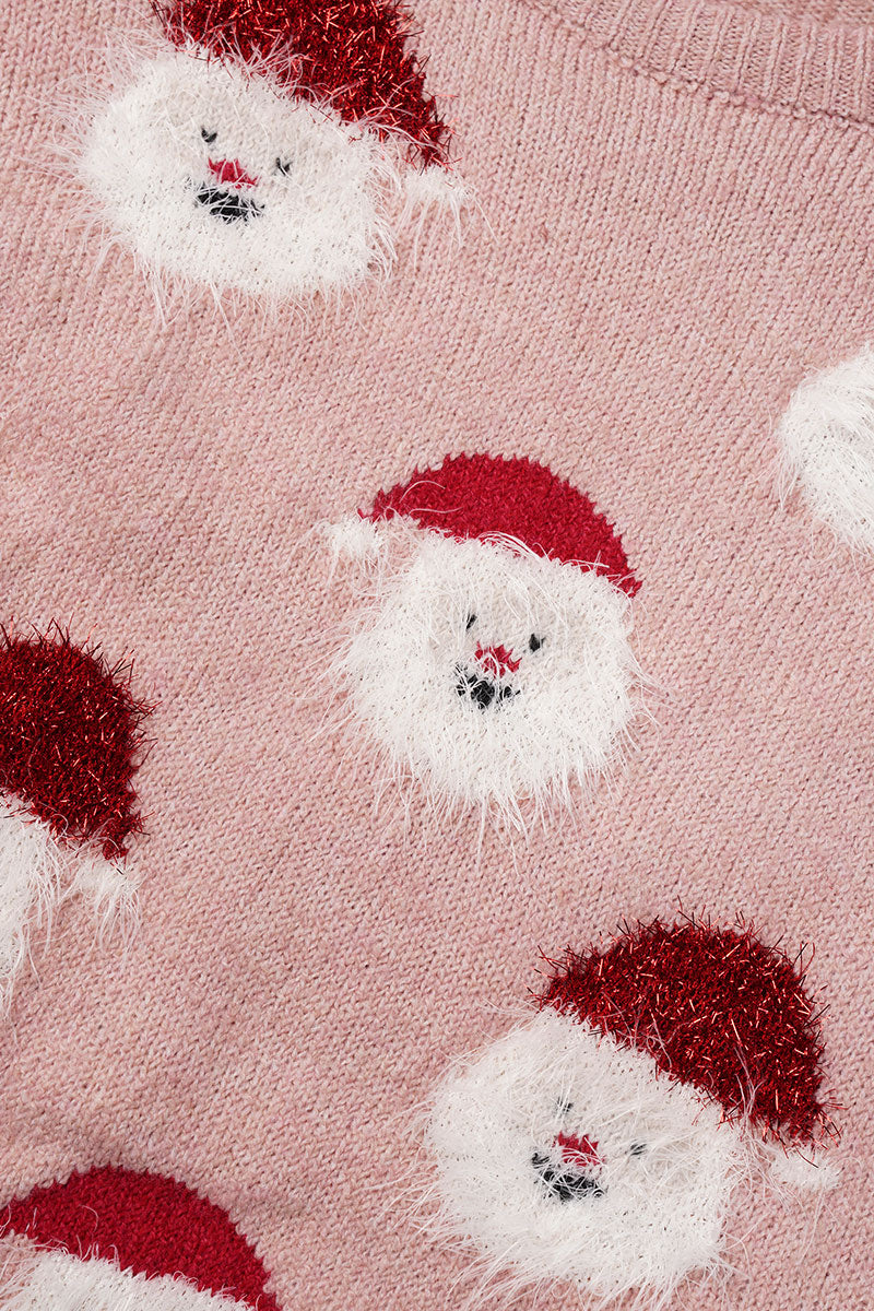 Santa Claus Patchwork O Neck Sweaters(10 Colors)