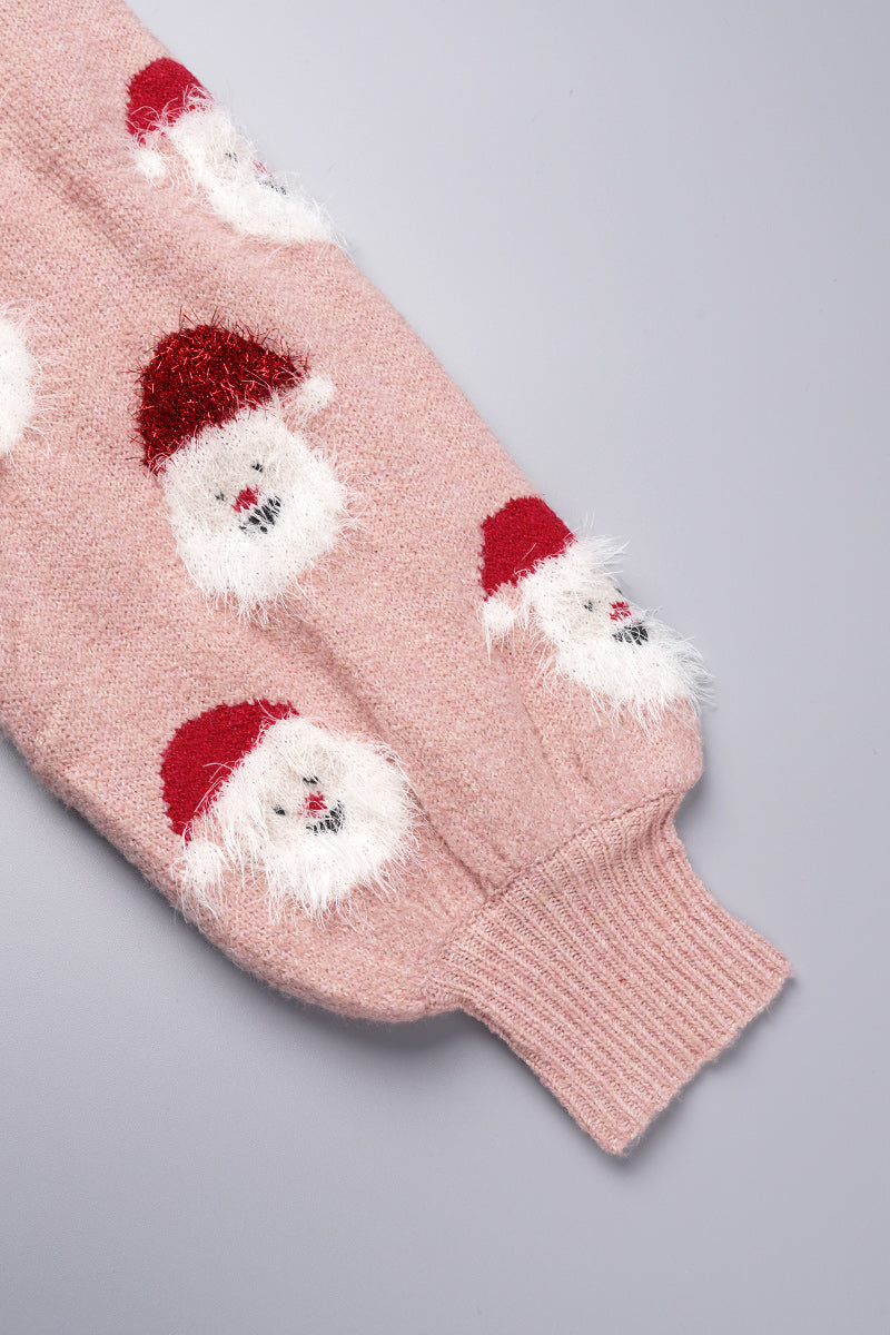 Santa Claus Patchwork O Neck Sweaters(10 Colors)
