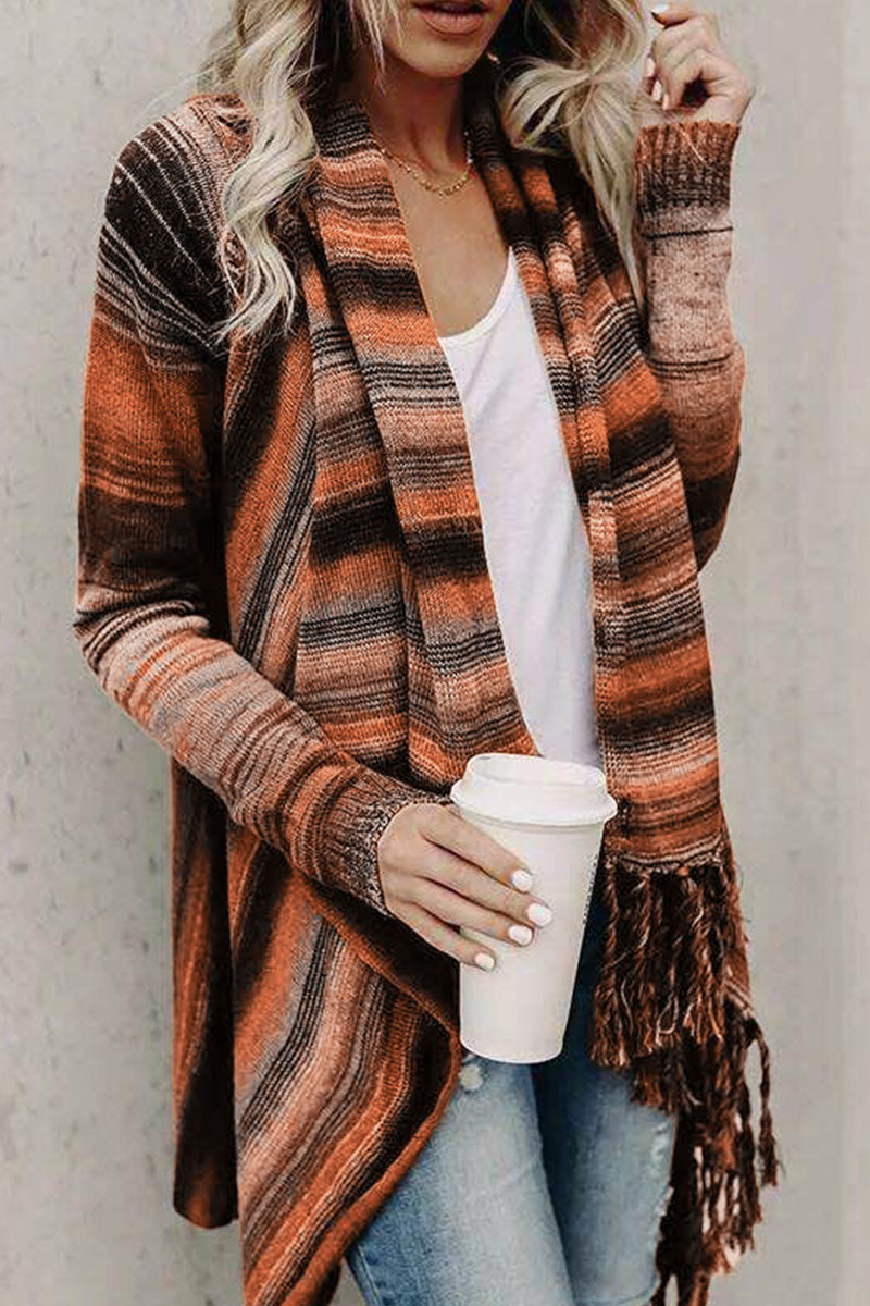 Print Tassel Patchwork Cardigans(5 Colors)