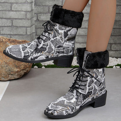 Patchwork Printing Pointed Comfortable Out Door Shoes (heel Height 1.37in)