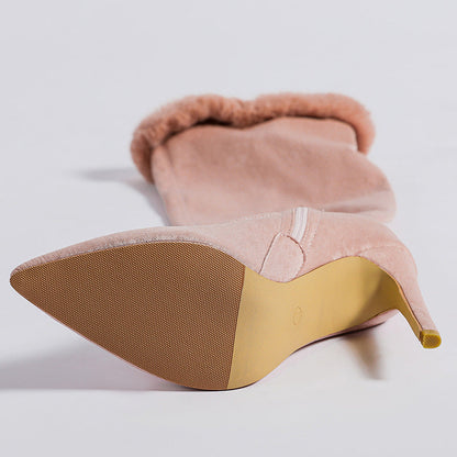 Patchwork Color Pointed Out Door Shoes (heel Height 4.33in)
