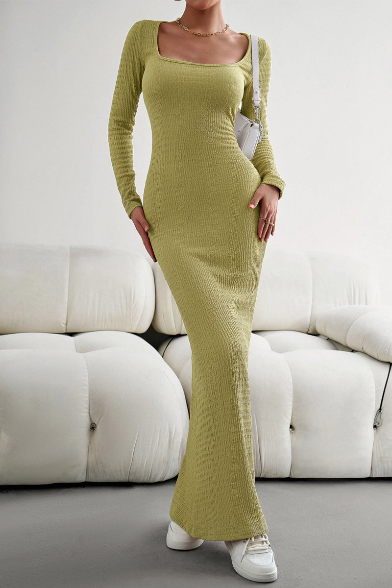 Square Collar One Step Skirt Dresses