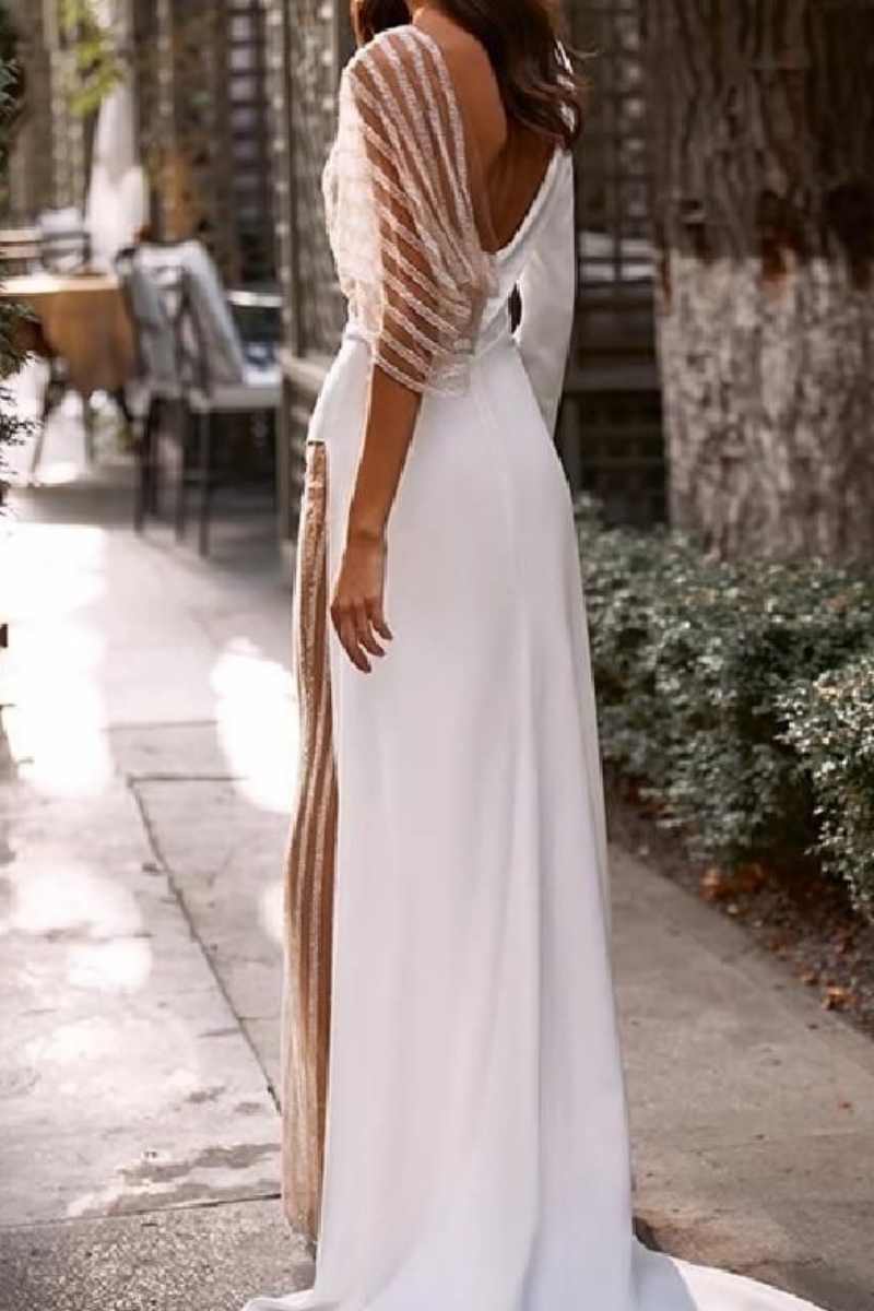 Patchwork See-through Asymmetrical V Neck Skinny Jumpsuits