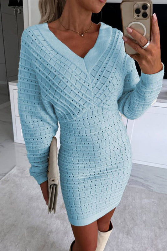 Celebrities Hollowed Out V Neck Wrapped Skirt Dresses