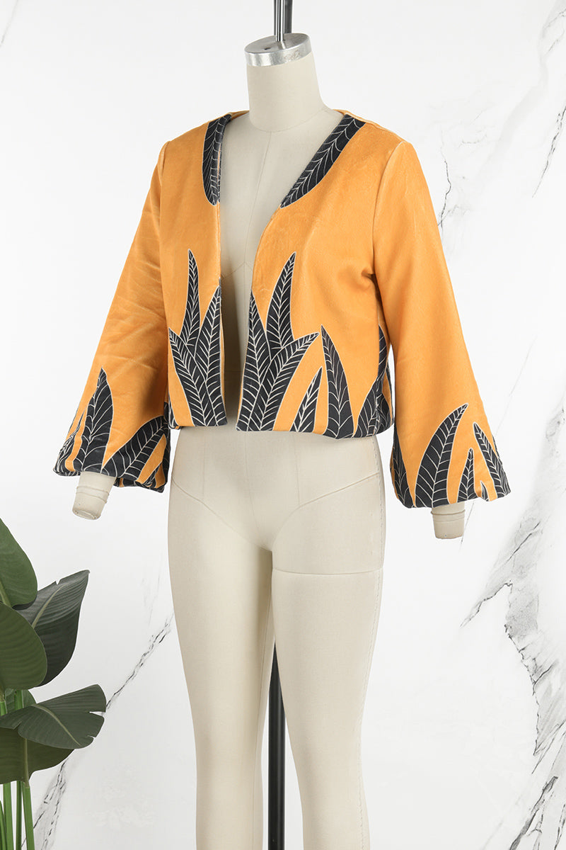 Print Cardigan Collar Outerwear