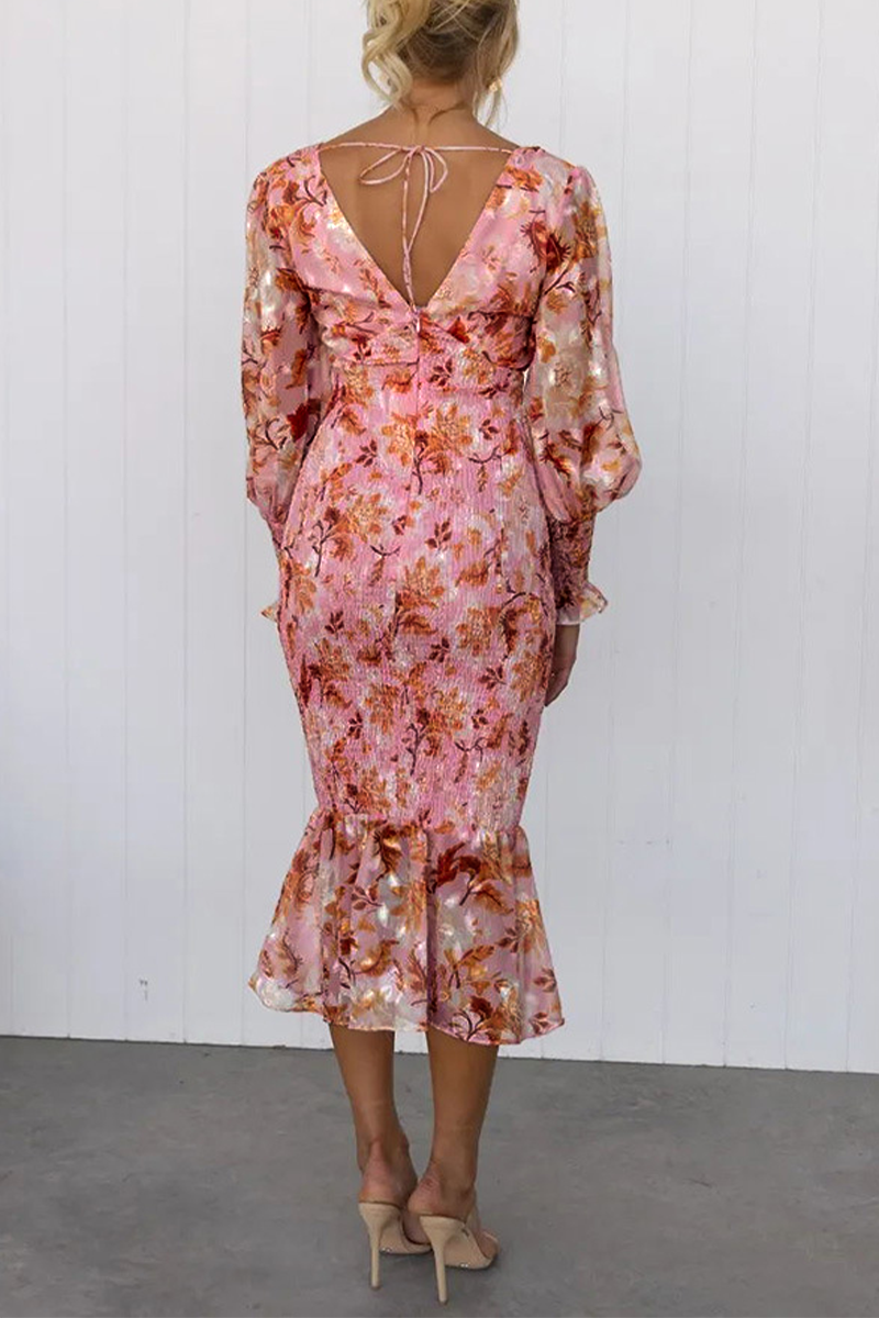 Celebrities Frenulum V Neck One Step Skirt Dresses